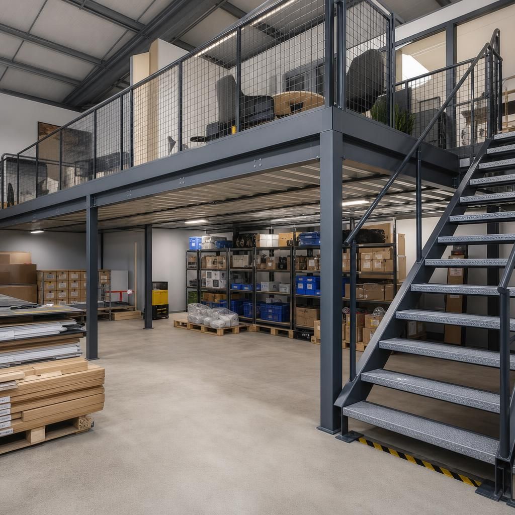 Commercial office space after mezzanine installation