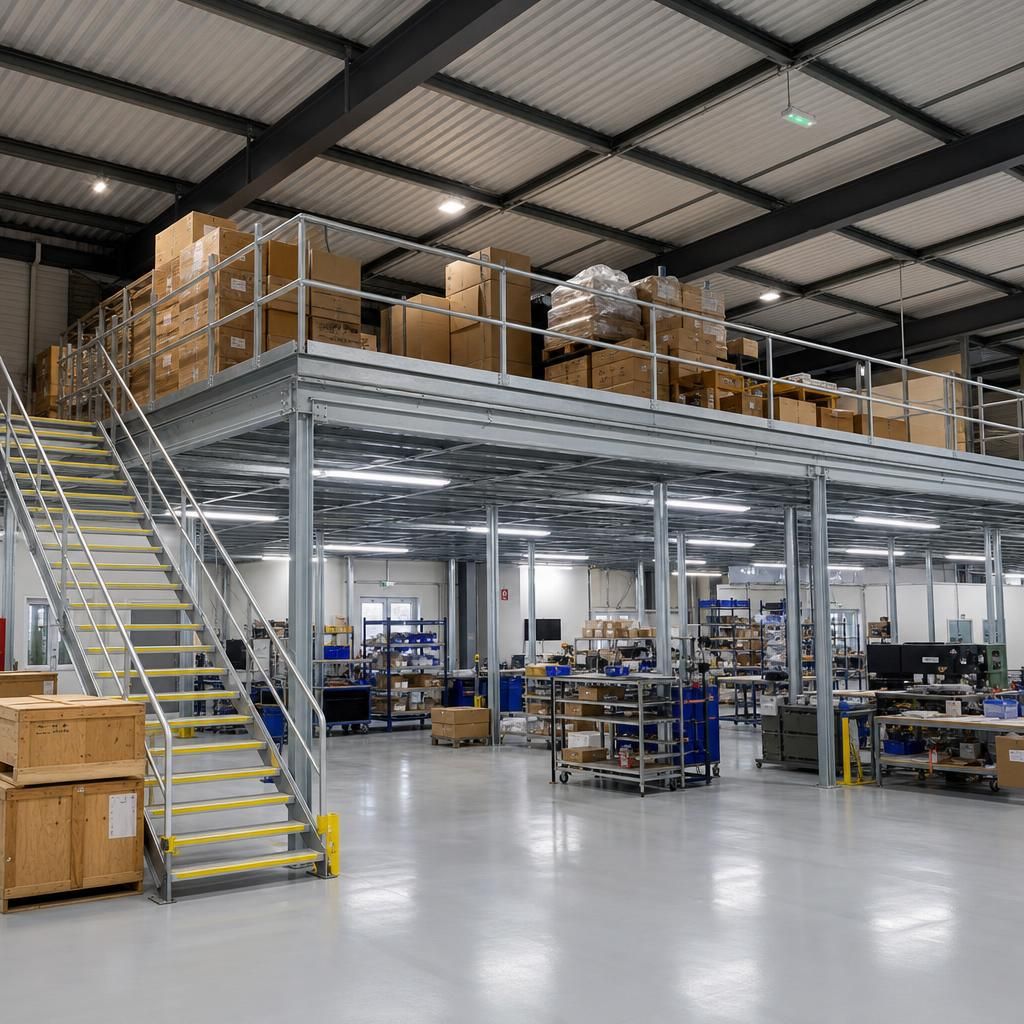 Retail space before mezzanine installation