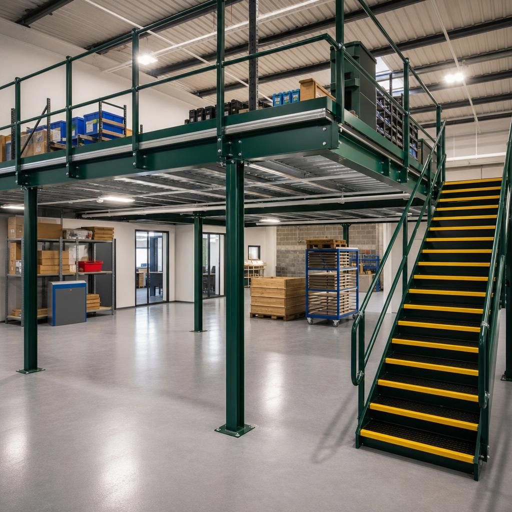 Retail space after mezzanine installation