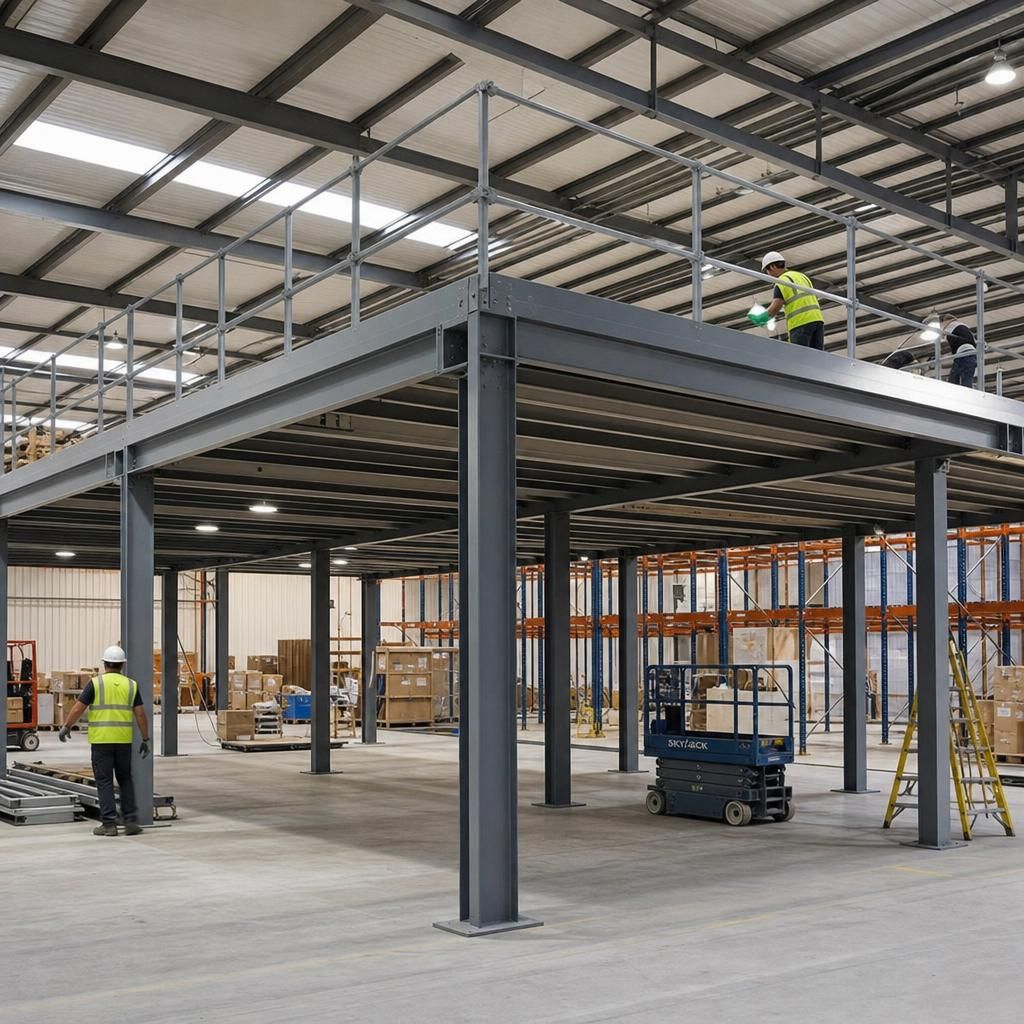 Storage area on mezzanine floor