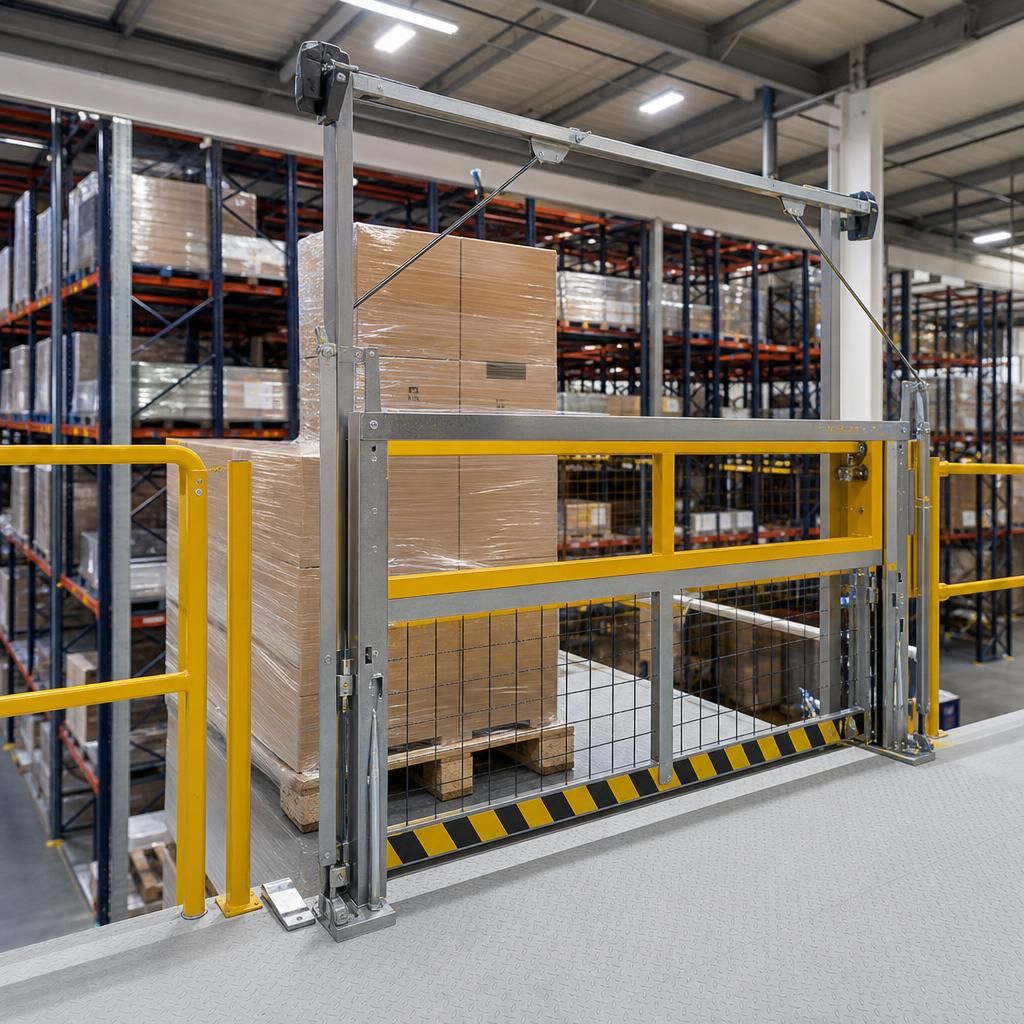 Up & Over Pallet Gate on Mezzanine