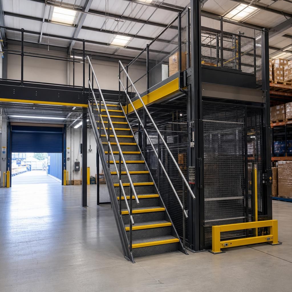 Customised mezzanine access stairs