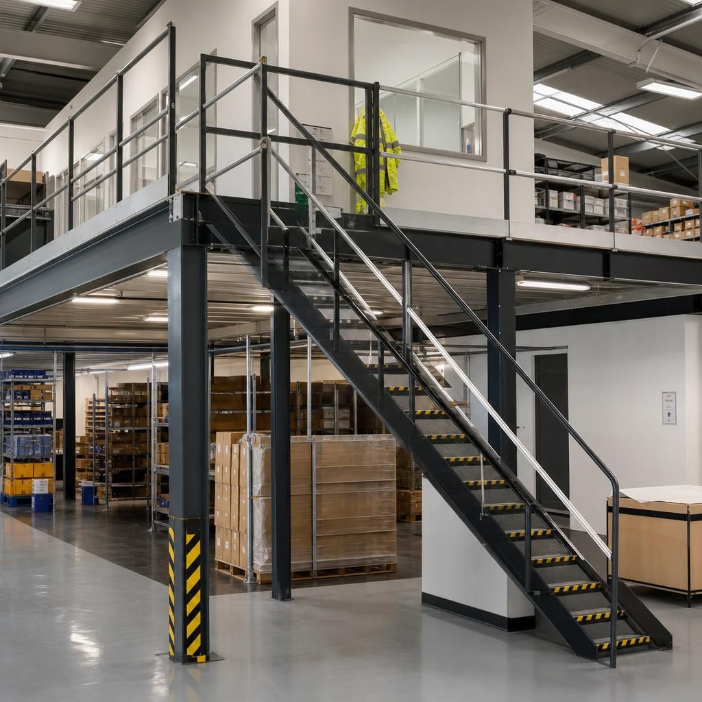 Manufacturing area on mezzanine level