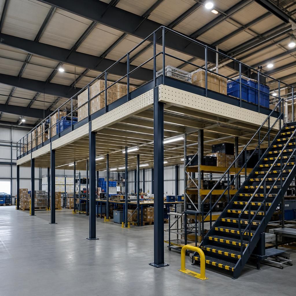 Installation process of a prefabricated mezzanine