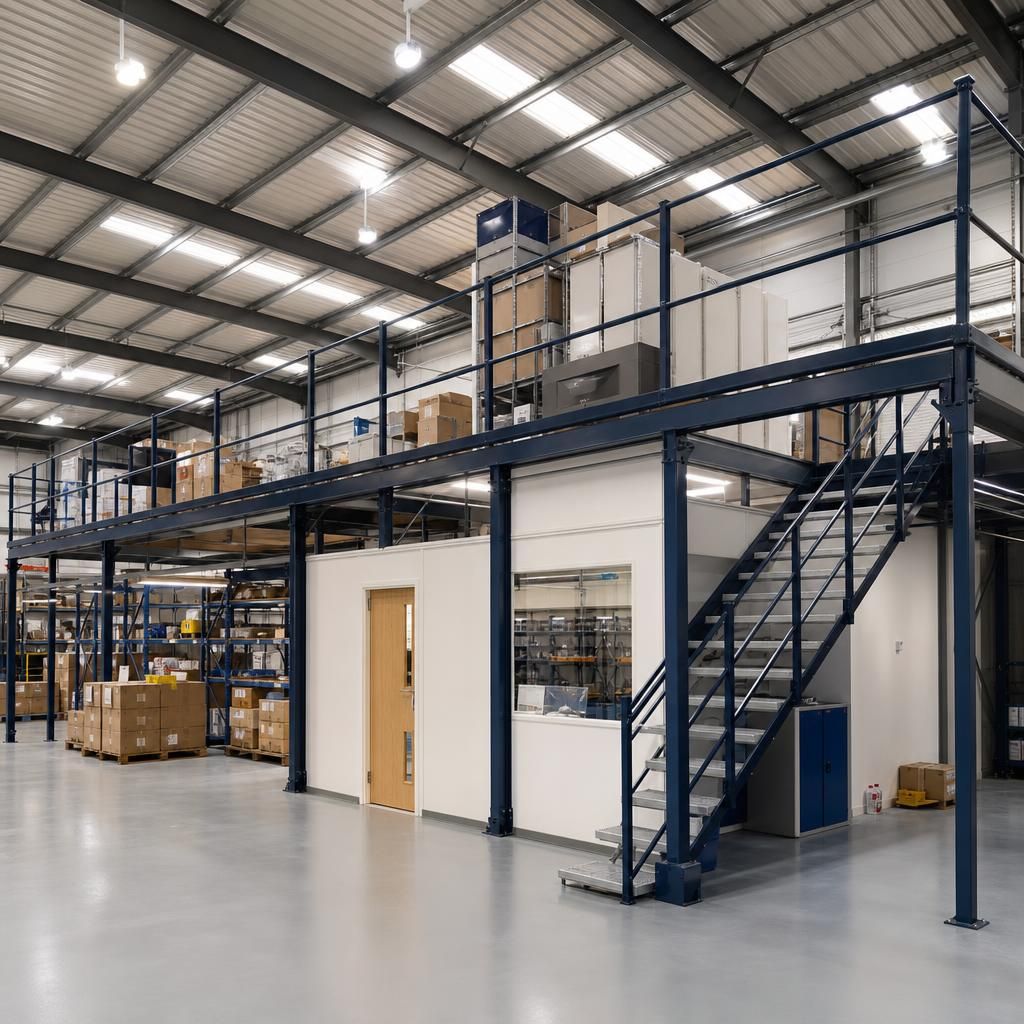 Flexible workspace with modular mezzanine