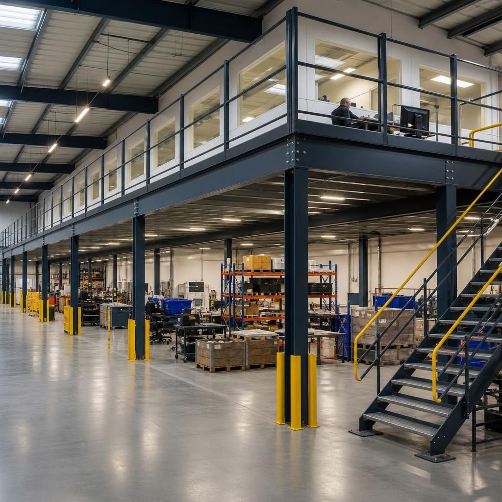 Retail space mezzanine floor