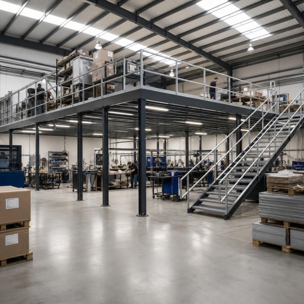 Cost-effective solution of a mezzanine floor