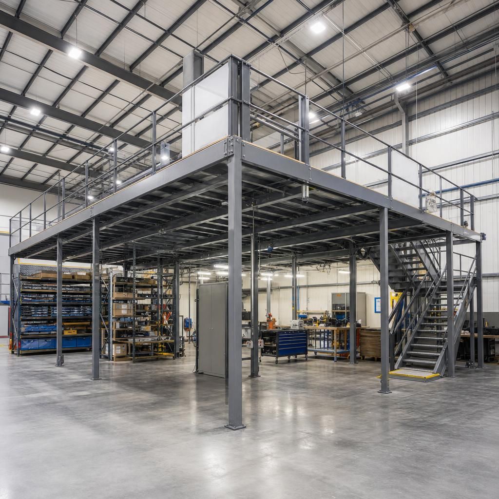 Manufacturing plant with and without mezzanine