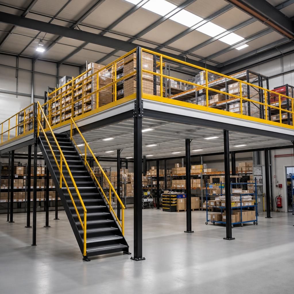 Relocatable mezzanine in a warehouse