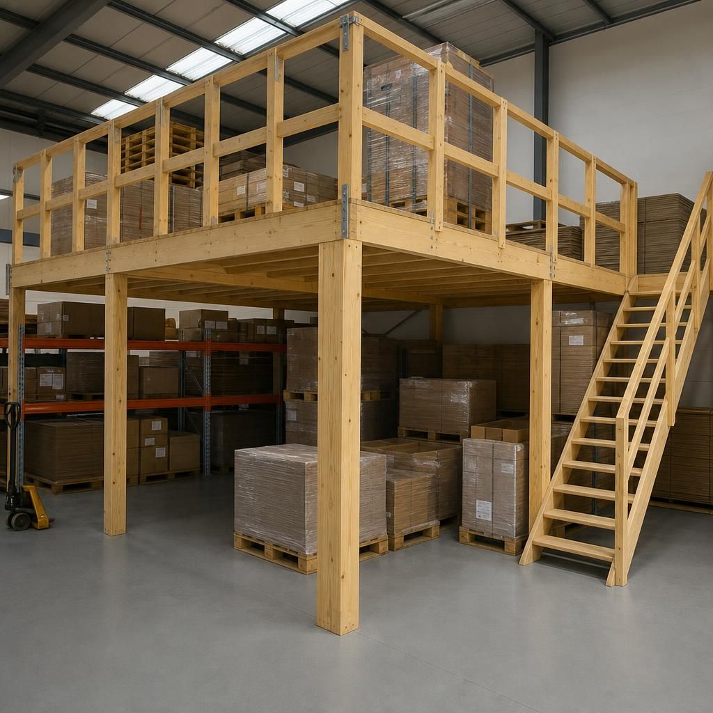 Timber mezzanine floor installation
