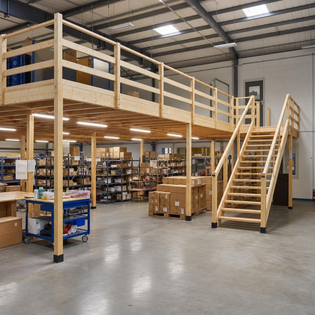 Warehouse floor before portable mezzanine setup