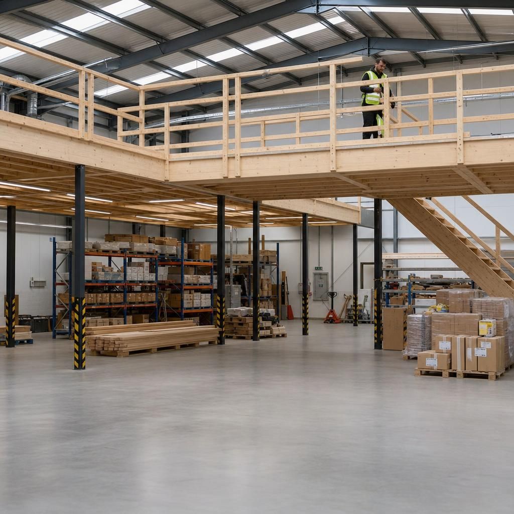 Dynamic warehouse with portable mezzanine